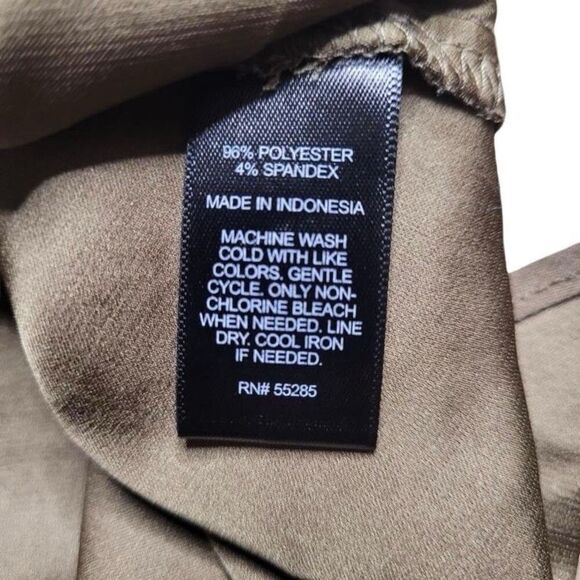 EXPRESS Women's Olive Green Black Cap Sleeve Chiffon Blouse Size XS - Picture 4 of 5